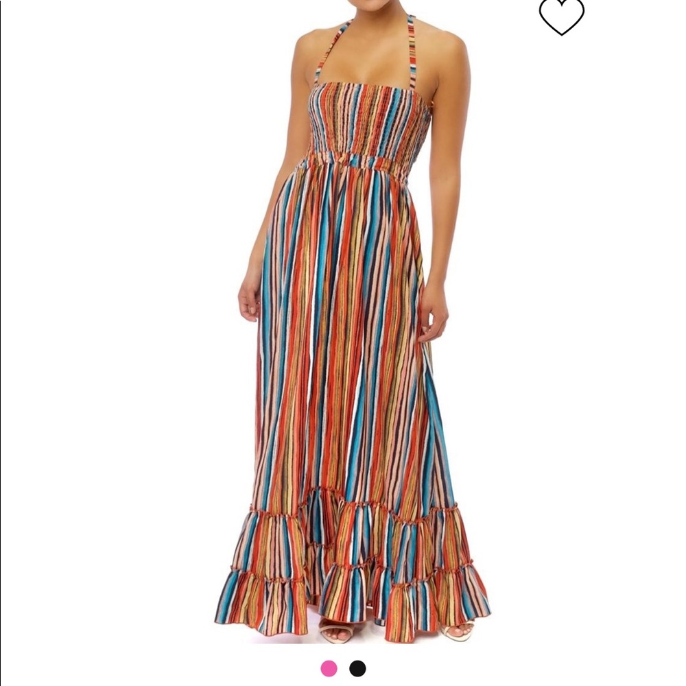Sleeveless halter strap maxi dress